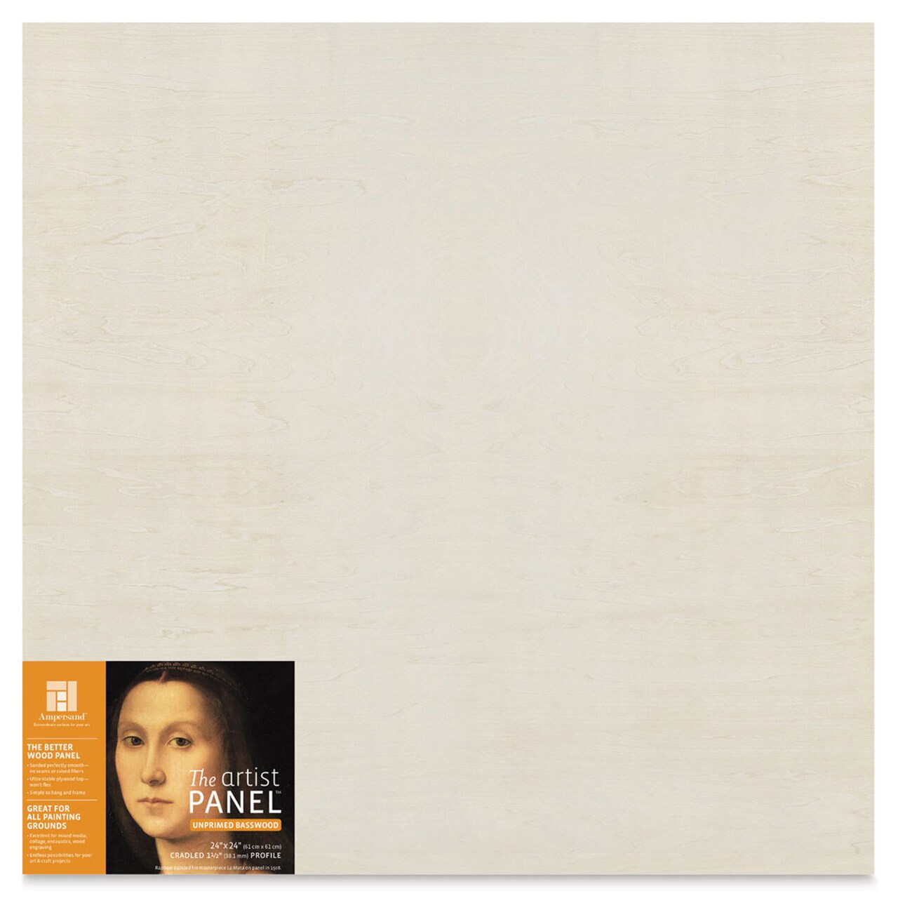 Ampersand Value Series Artist Wood Panel - 24" x 24", 1-1/2" Cradle